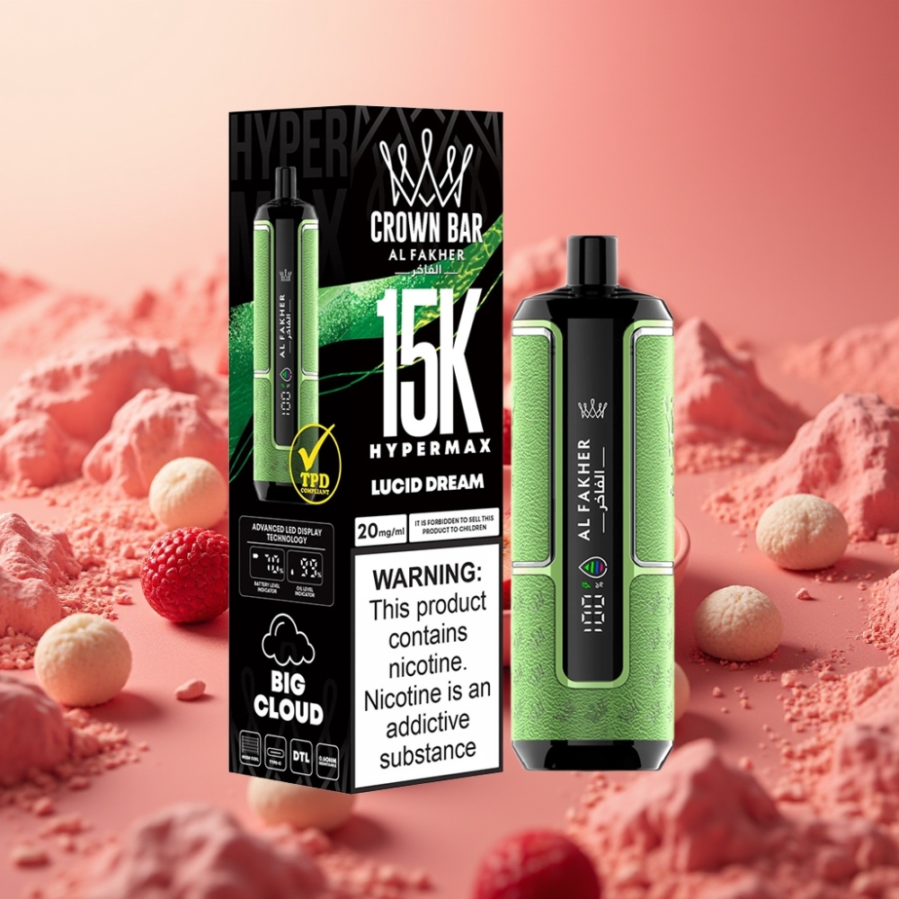 Al Fakher Crown Bar 15K Hypermax Enkratna E-cigareta 22ml 6mg/ml Lucid Dream