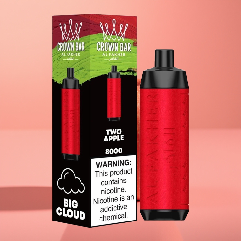Al Fakher Crown Bar 8000 Crystal 18ml 5mg Nikotina Dve Jabolki