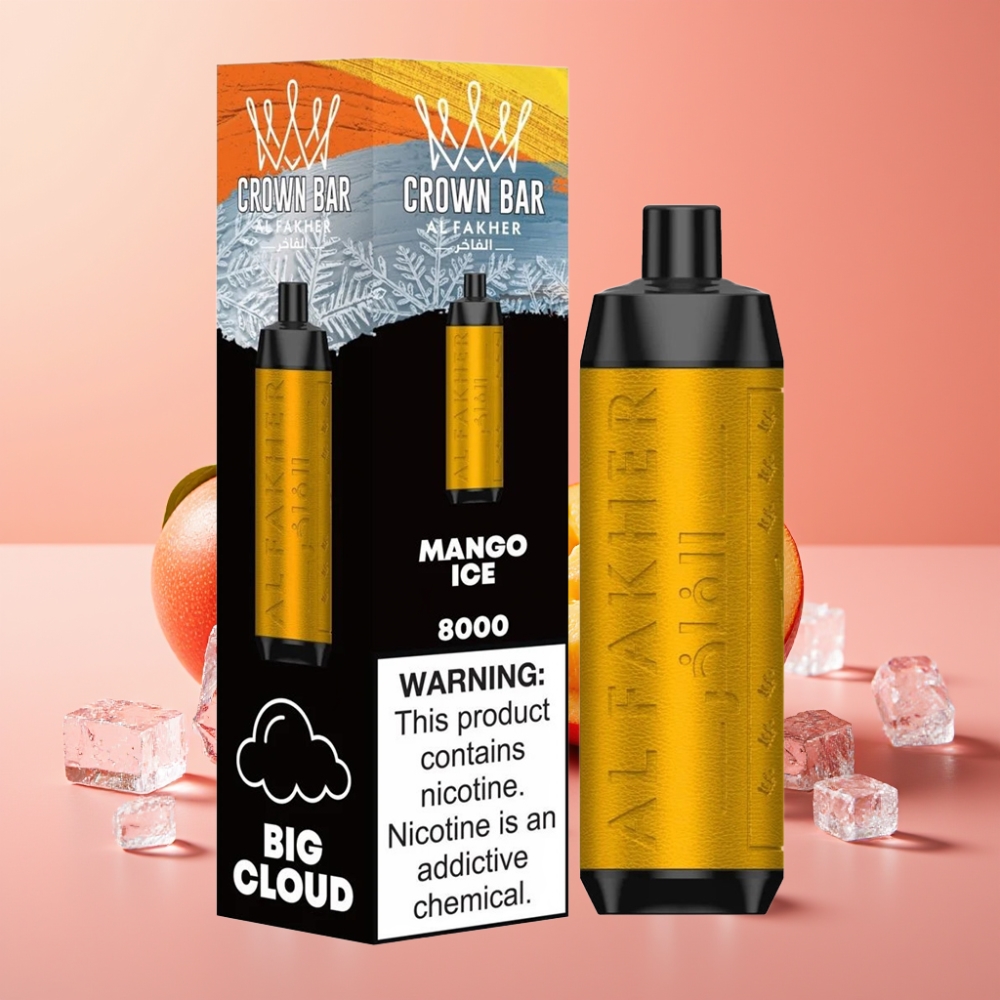 Al Fakher Crown Bar 8000 Crystal Enkratna Vapa Mango Led 600mAh 18ml 5mg