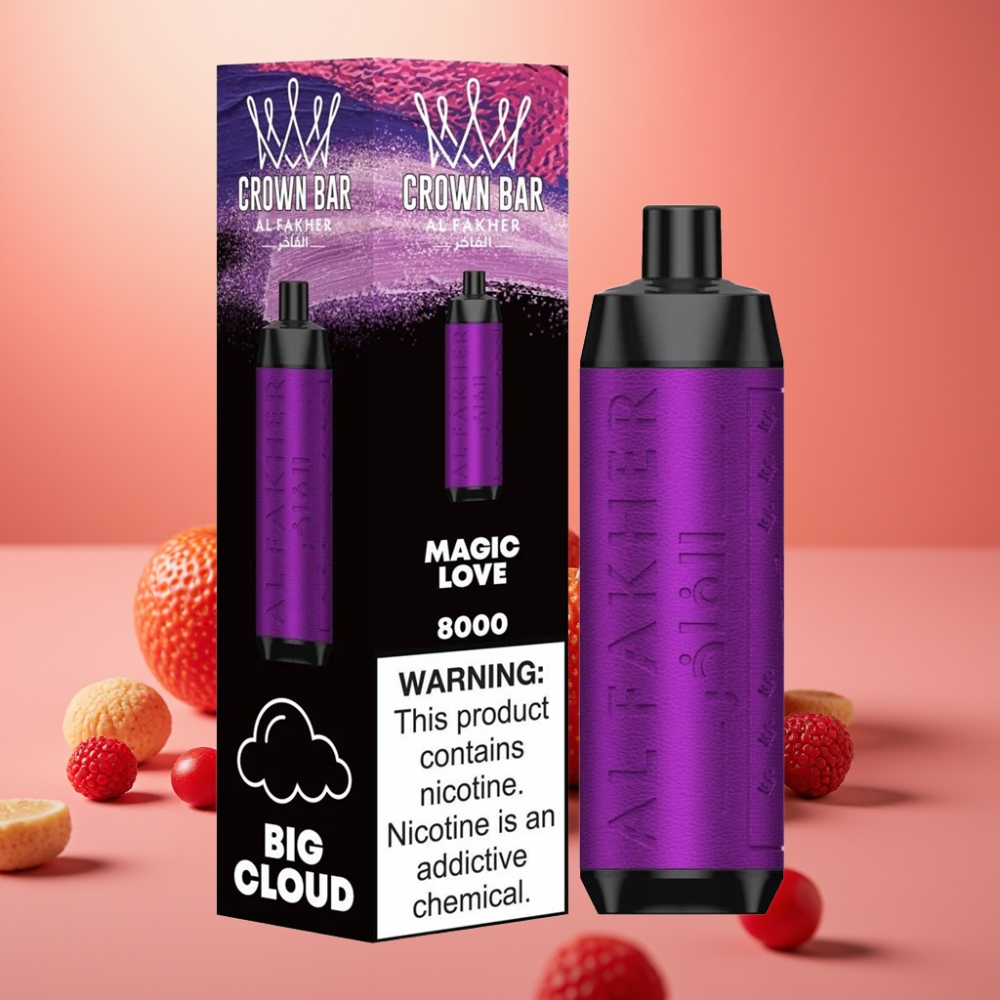 Al Fakher Crown Bar 8000 Crystal Magic Love 18ml 5mg 8000 Puff USB-C 600mAh