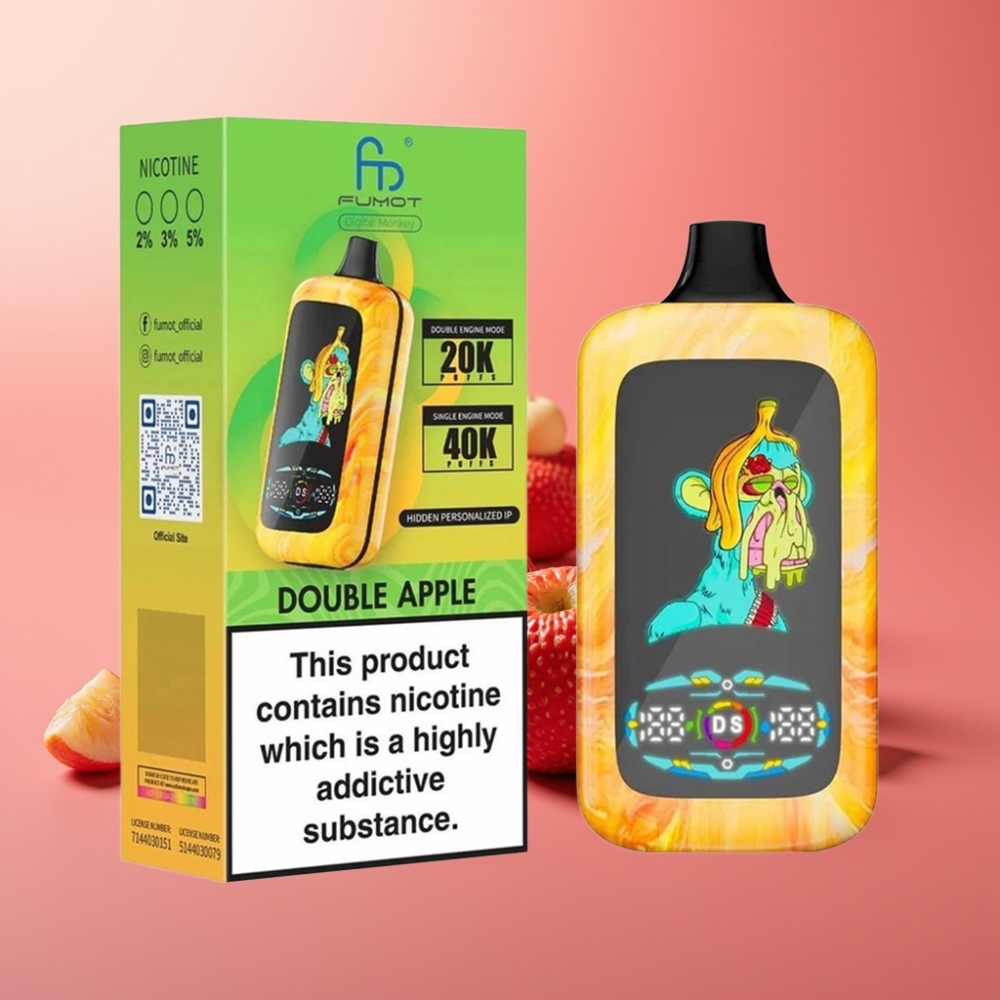 Fumot Digital Monkey 40000 Puffs Dual Engine Dual Mesh Coil 850mAh Type-C Double Apple