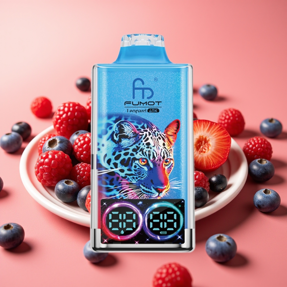 Fumot Leopard 40K Puffs Dual Mesh 0-5% Nikotin Tip-C Mešane Jagode Digitalni Display