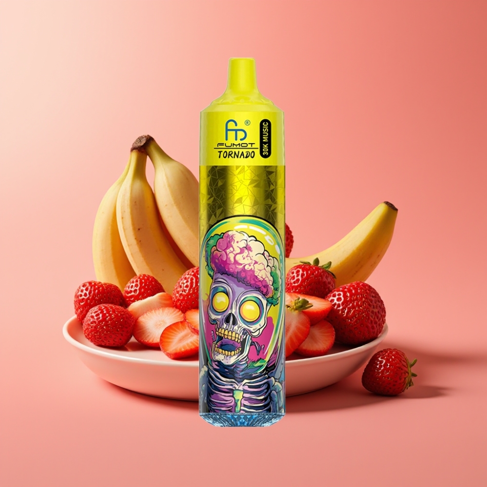 Fumot RandM Tornado 30000 Puffov 30mL LED Banan Jagoda 2%/5% 600mAh