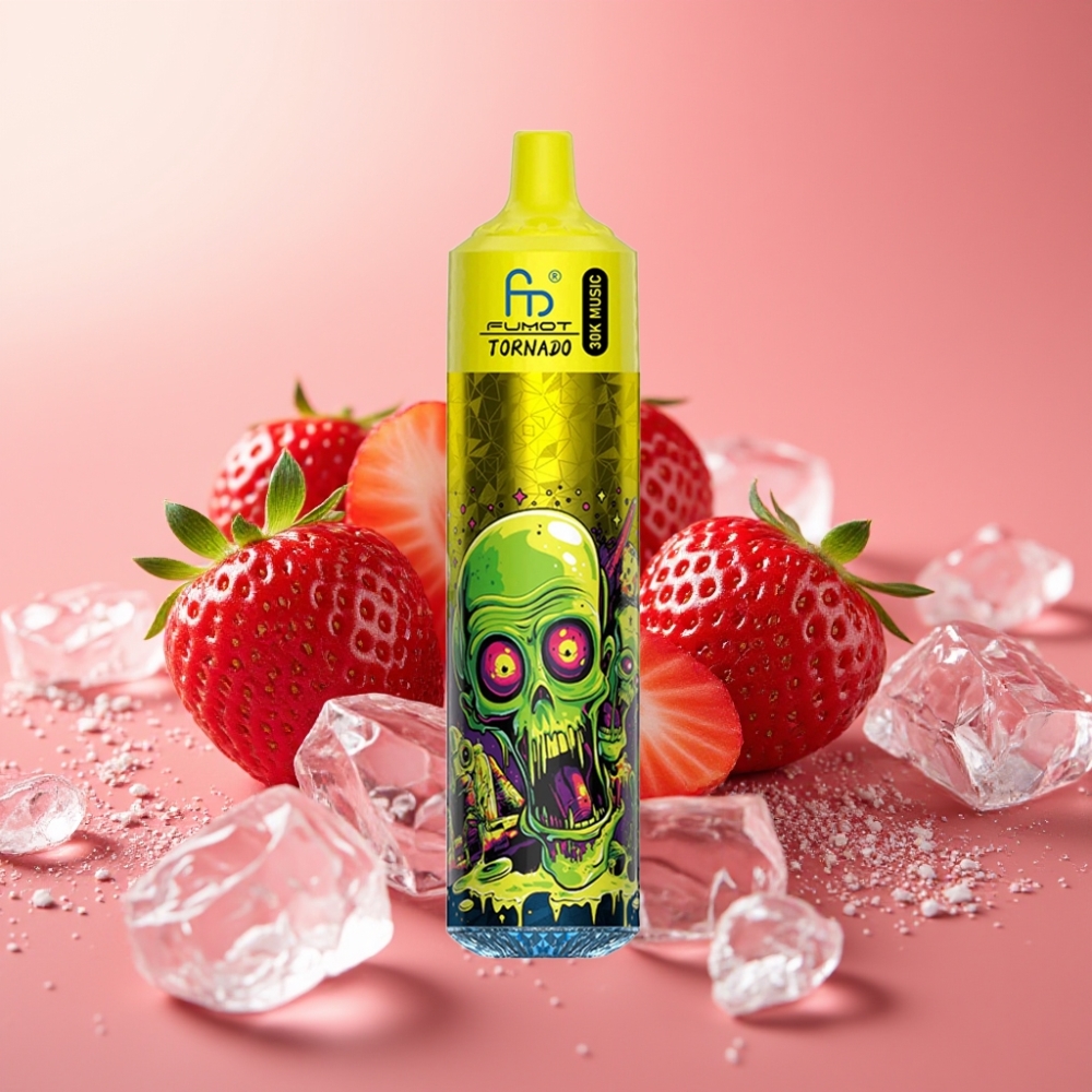 Fumot RandM Tornado 30000 Puffs 30mL 2%/5% 1.0 Ohm LED Strawberry Ice