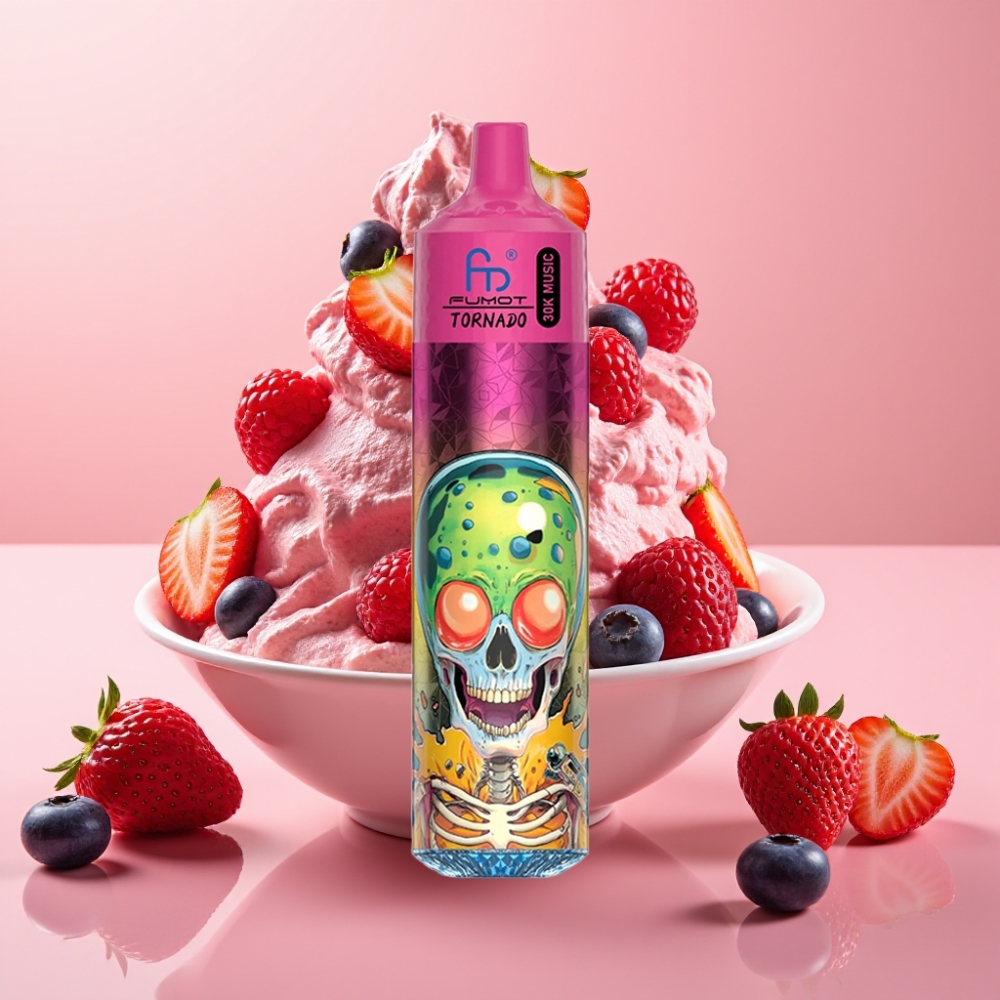 Fumot RandM Tornado 30000 Puffs 30mL 2%/5% LED 1.0 Ohm 600mAh Borovnica Jagoda Malina Sladoled