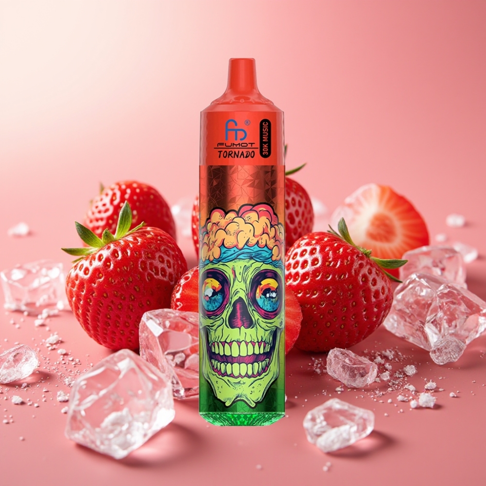 Fumot RandM Tornado 30000 Puffs 30mL 5% Nikotin LED Mesh Coil Jagoda Led