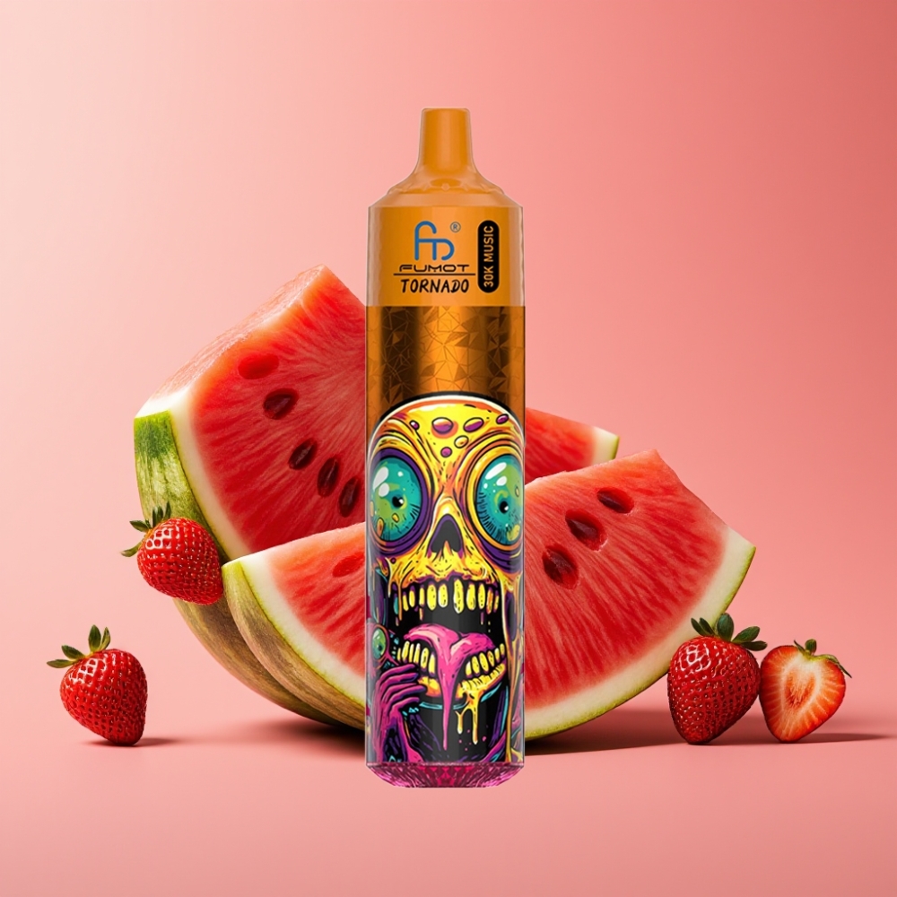 Fumot RandM Tornado 30000 Puffs 30mL LED 2% 5% Strawberry Watermelon