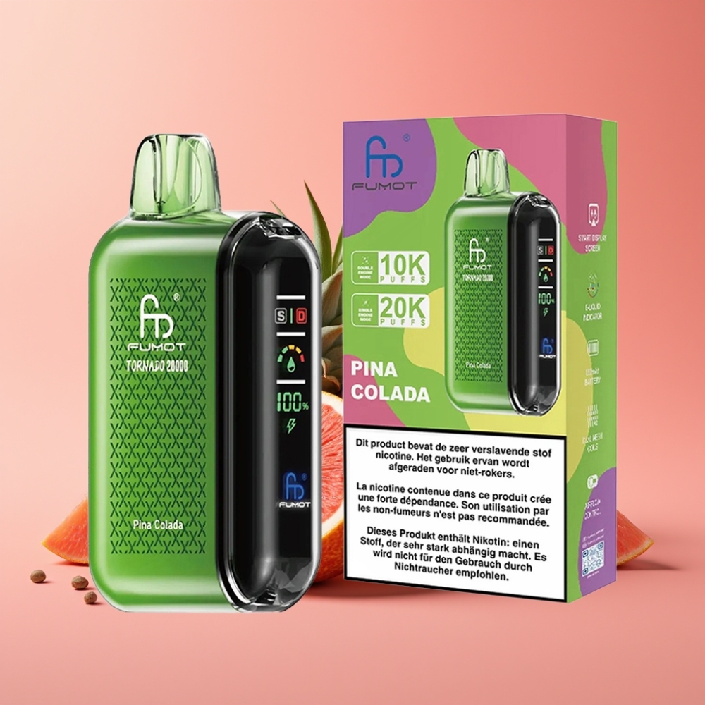 Fumot Tornado 20000 Pih Dvojna Mrežna Tuljava 20ml E-tekočina 850mAh Pina Colada
