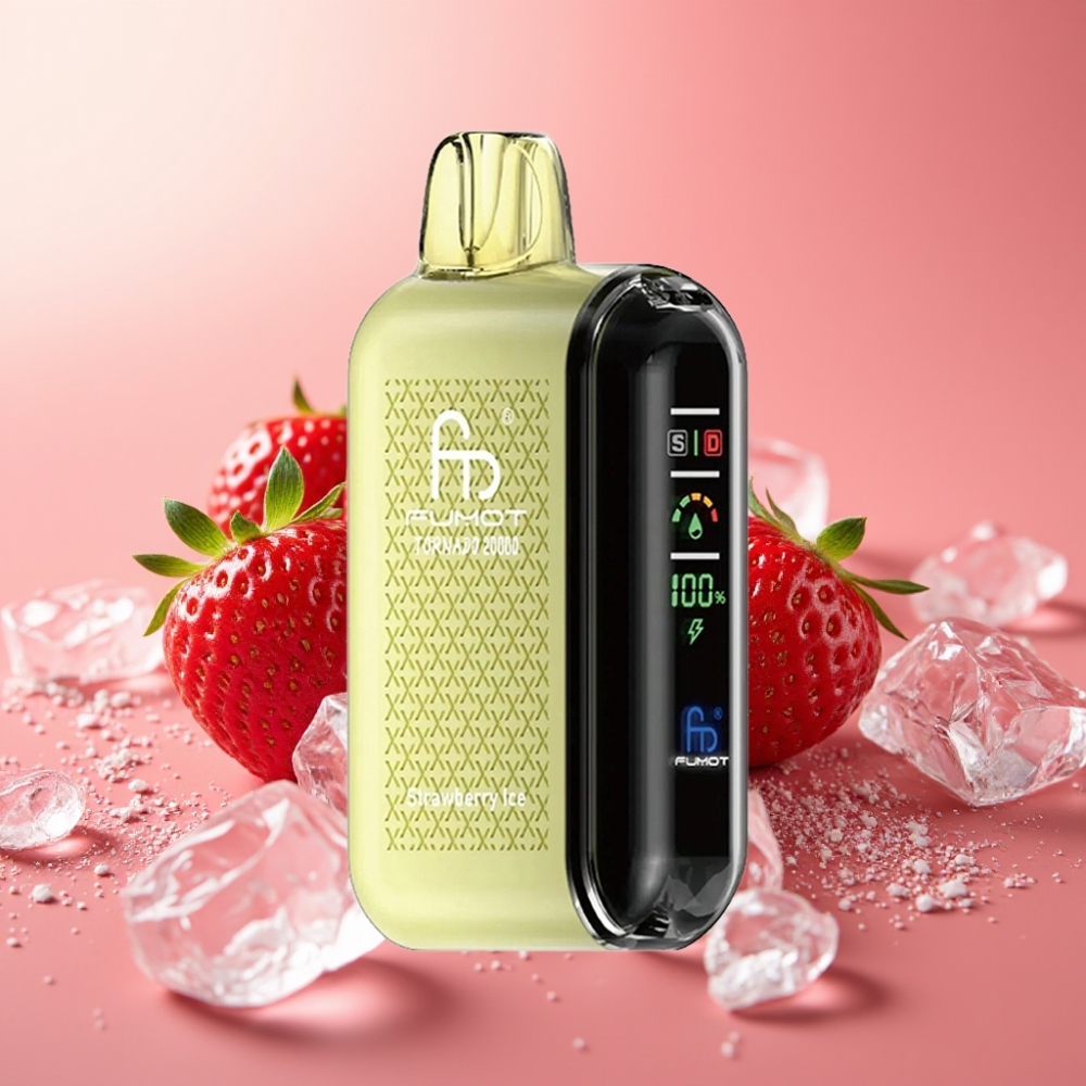Fumot Tornado 20000 Pofov Dual Mesh Coil 20ml 850mAh Smart Display Strawberry Ice