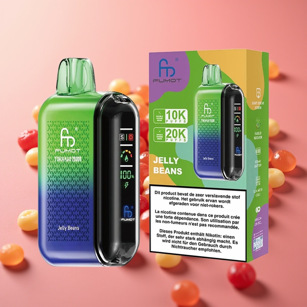 Fumot Tornado 20000 Puffov Dual Mesh Coil 20ml 850mAh Smart Display Jelly Beans