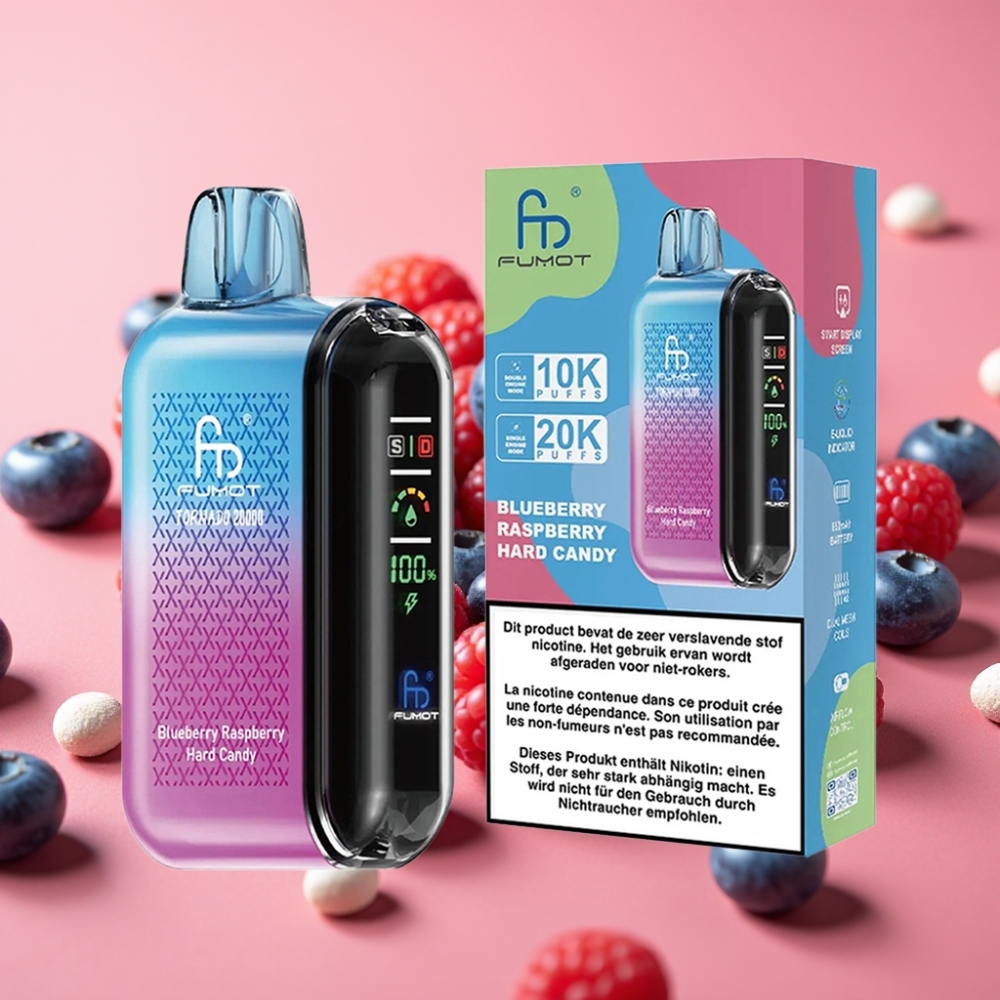Fumot Tornado 20000 Puffs Dual Mesh 20ml 850mAh Modra Malina Hard Candy