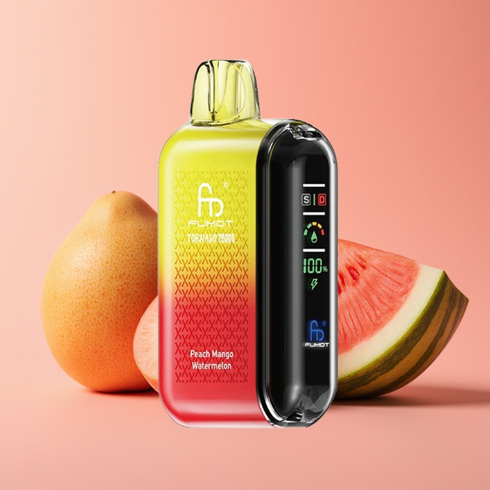 Fumot Tornado 20000 Puffs Dual Mesh Coil 20ml 850mAh Smart Display Peach Mango Watermelon