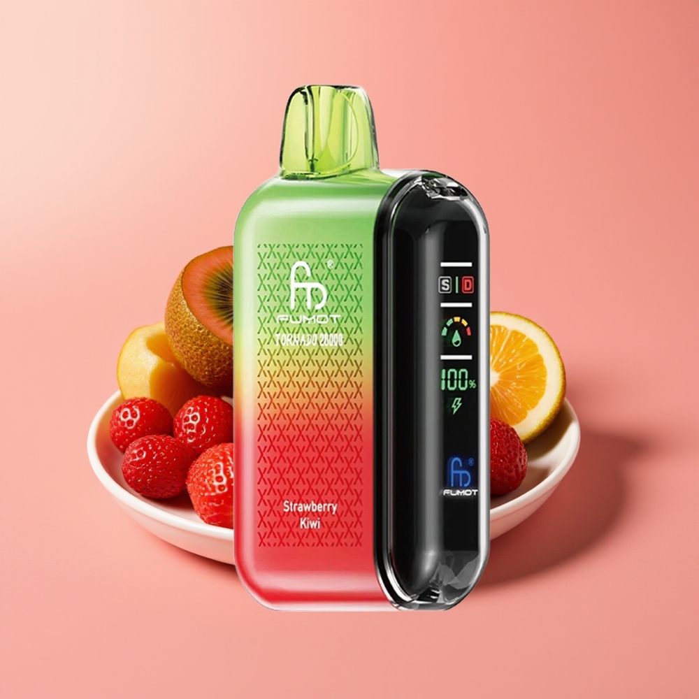 Fumot Tornado 20000 Puffs Dual Mesh Coil 20ml 850mAh Smart Display Strawberry Kiwi