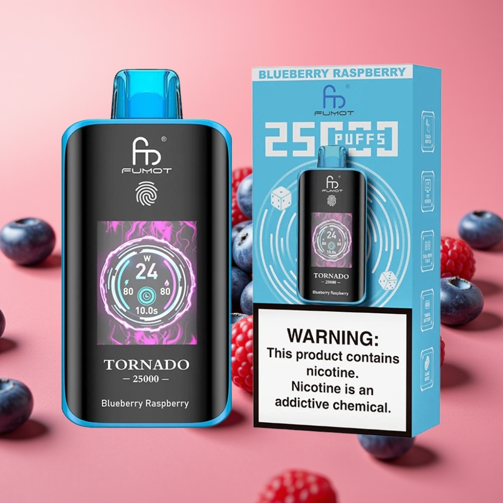 Fumot Tornado 25000 Puffs HD Ekran 700mAh 20ml Borovnica Malina Type-C