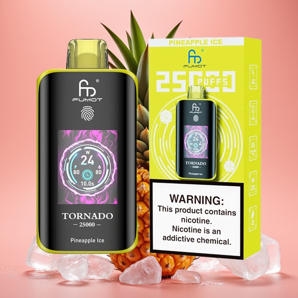 Fumot Tornado 25000 Puffs HD Ekran 700mAh Polnjenje Pineapple Ice