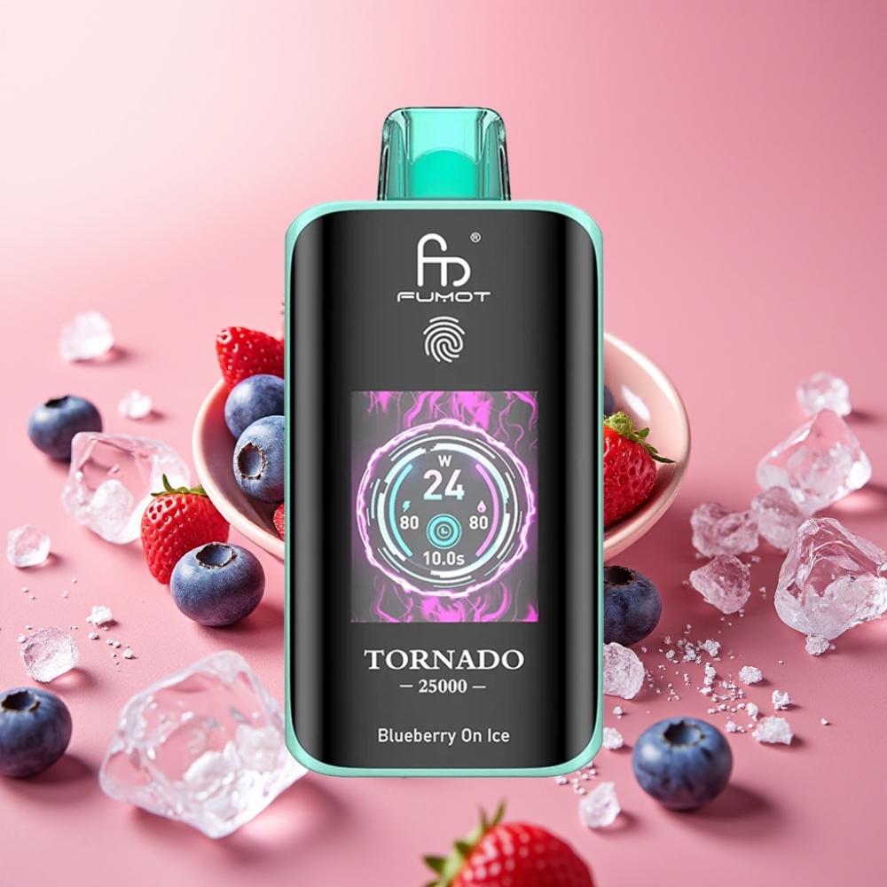 Fumot Tornado 25000 Puffs HD Ekran 700mAh Polnjenje Type-C Borovnica z Ledom