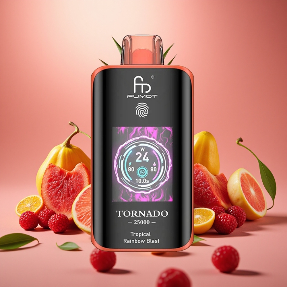 Fumot Tornado 25000 Puffs HD Zaslon 700mAh 20ml Tropska Mavrična Eksplozija