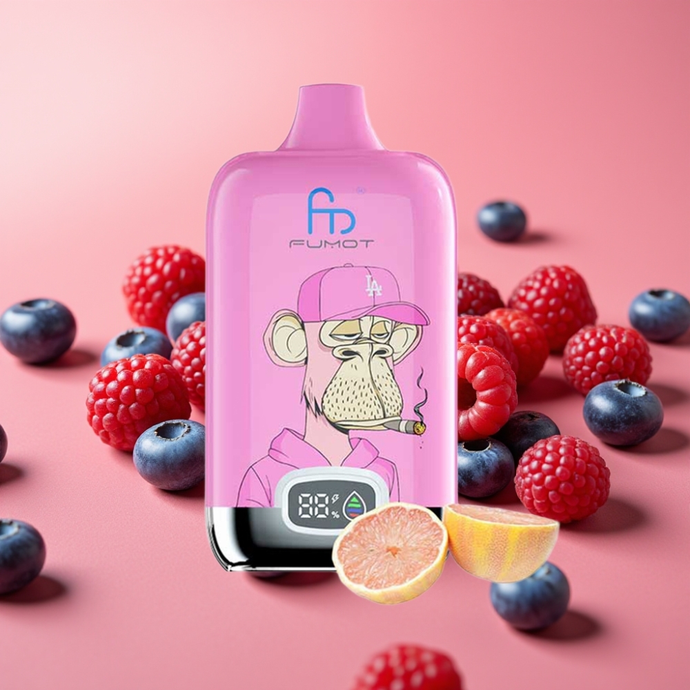 Fumot Tornado Digital Box 12000 Puffs 20ml MTL Type-C Modra Malina