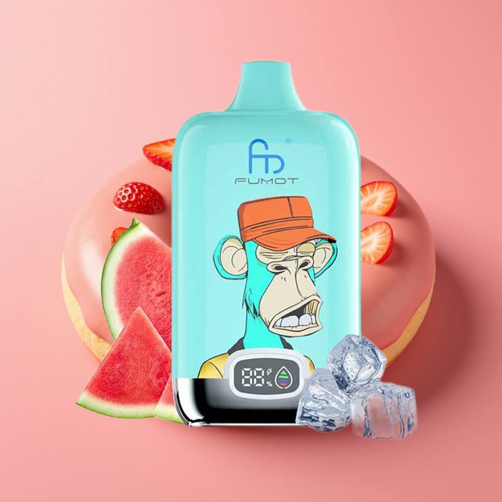 Fumot Tornado Digital Box 12000 Puffs Enkratna Vape Jamaška Krof z Mrežno Tuljavo in Tip-C Polnjenjem