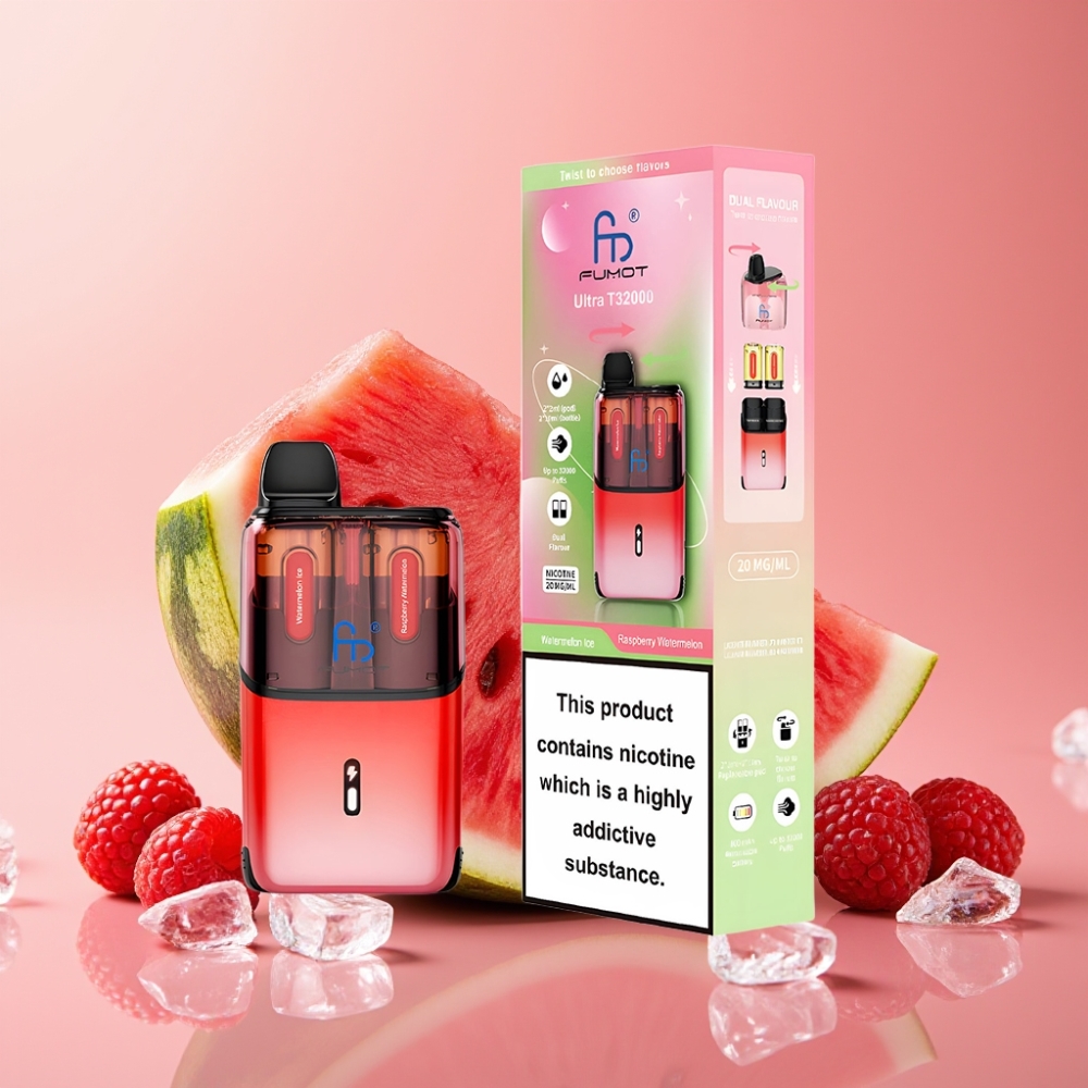 Fumot Ultra T32000 Enkratna Vapa 32000 vlekov 24ml 20mg Slovenija Lubenica Led - Malina Lubenica