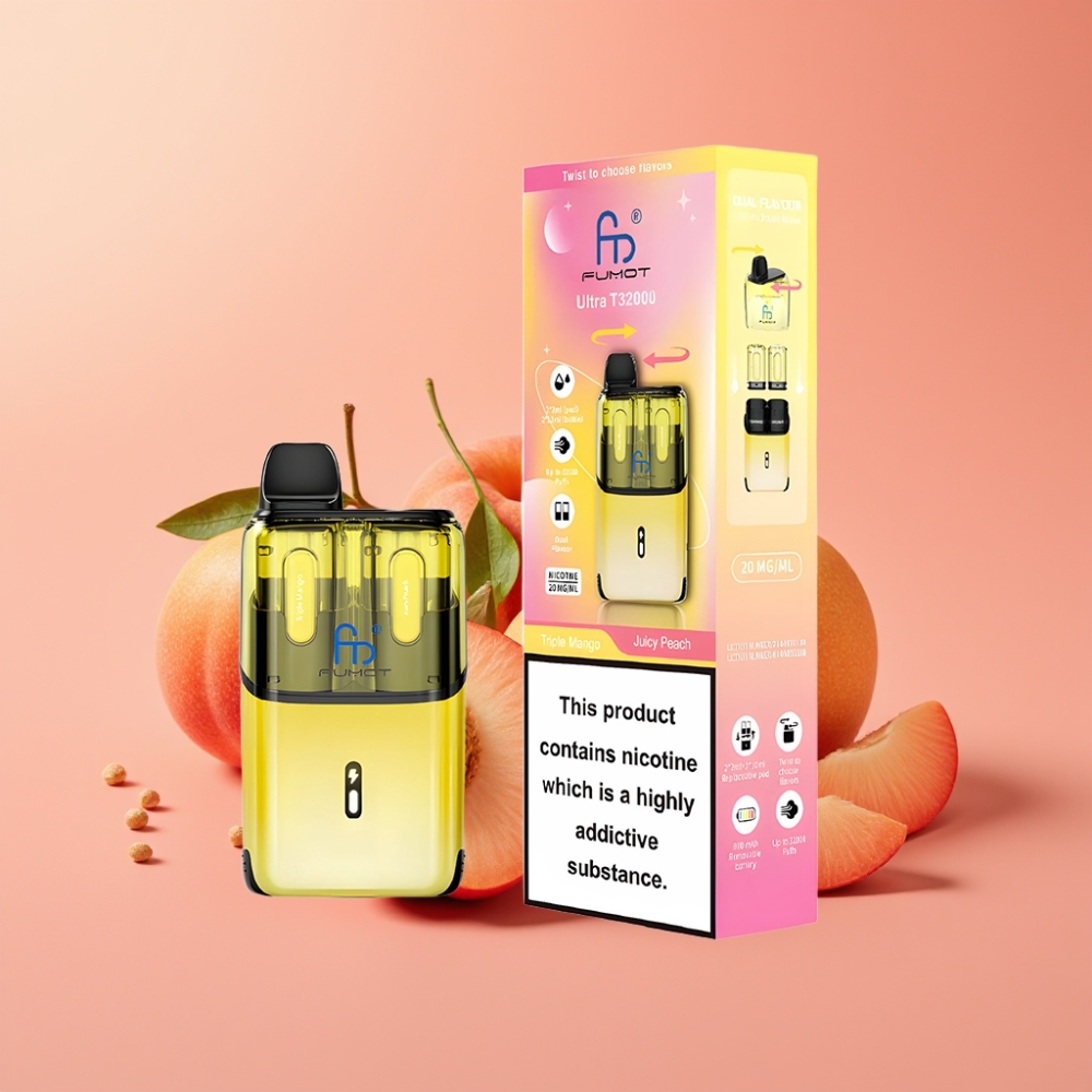 Fumot Ultra T32000 Enkratna Vape 32000 Puffov 800mAh 24ml Tip-C Trojni Mango - Sočna Breskev
