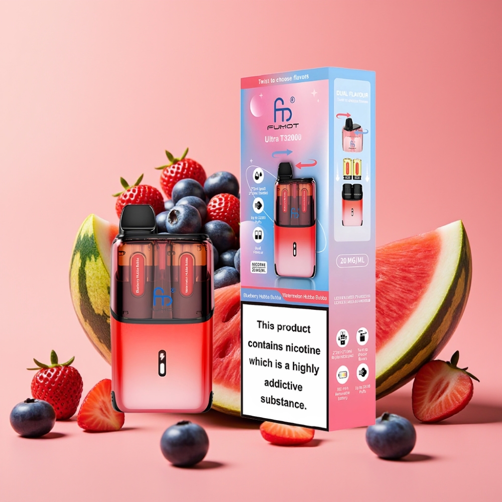 Fumot Ultra T32000 Enkratna Vape 32000 pufov 800mAh Type-C Borovnica Hubba Bubba - Lubenica Hubba Bubba