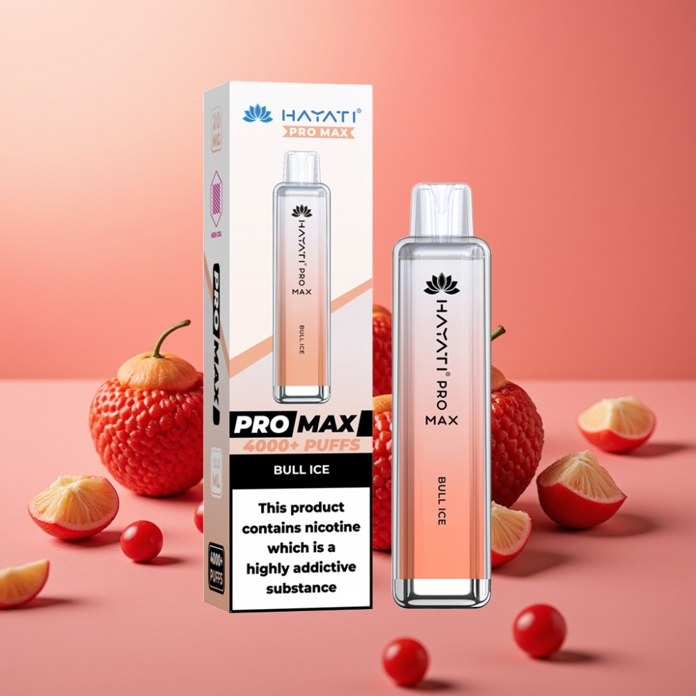 Hayati Pro Max 4000 Puff Enkratna Vape Bull Ice Z 1400mAh Baterijo