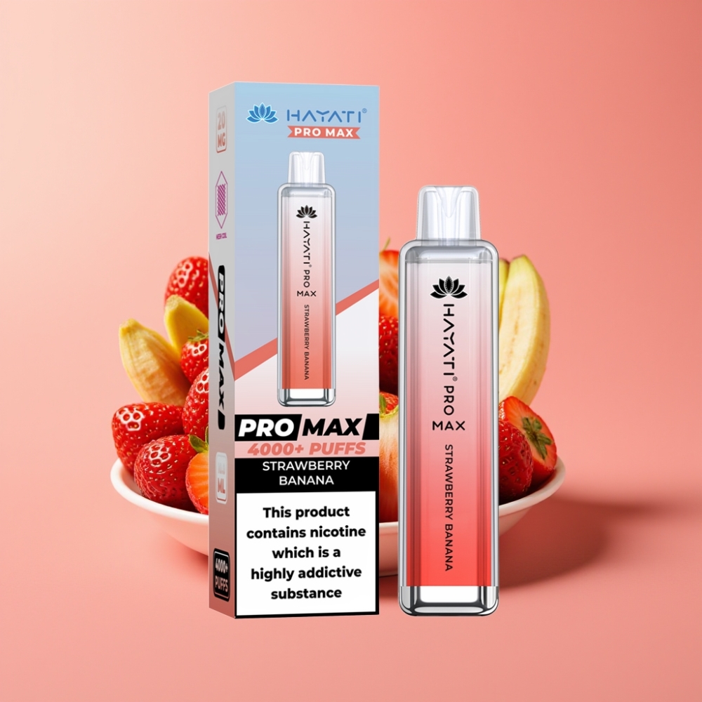 Hayati Pro Max 4000 Puff Enkratna Vape Jagoda Banana 2ml 10ml Polnjenje 1400mAh