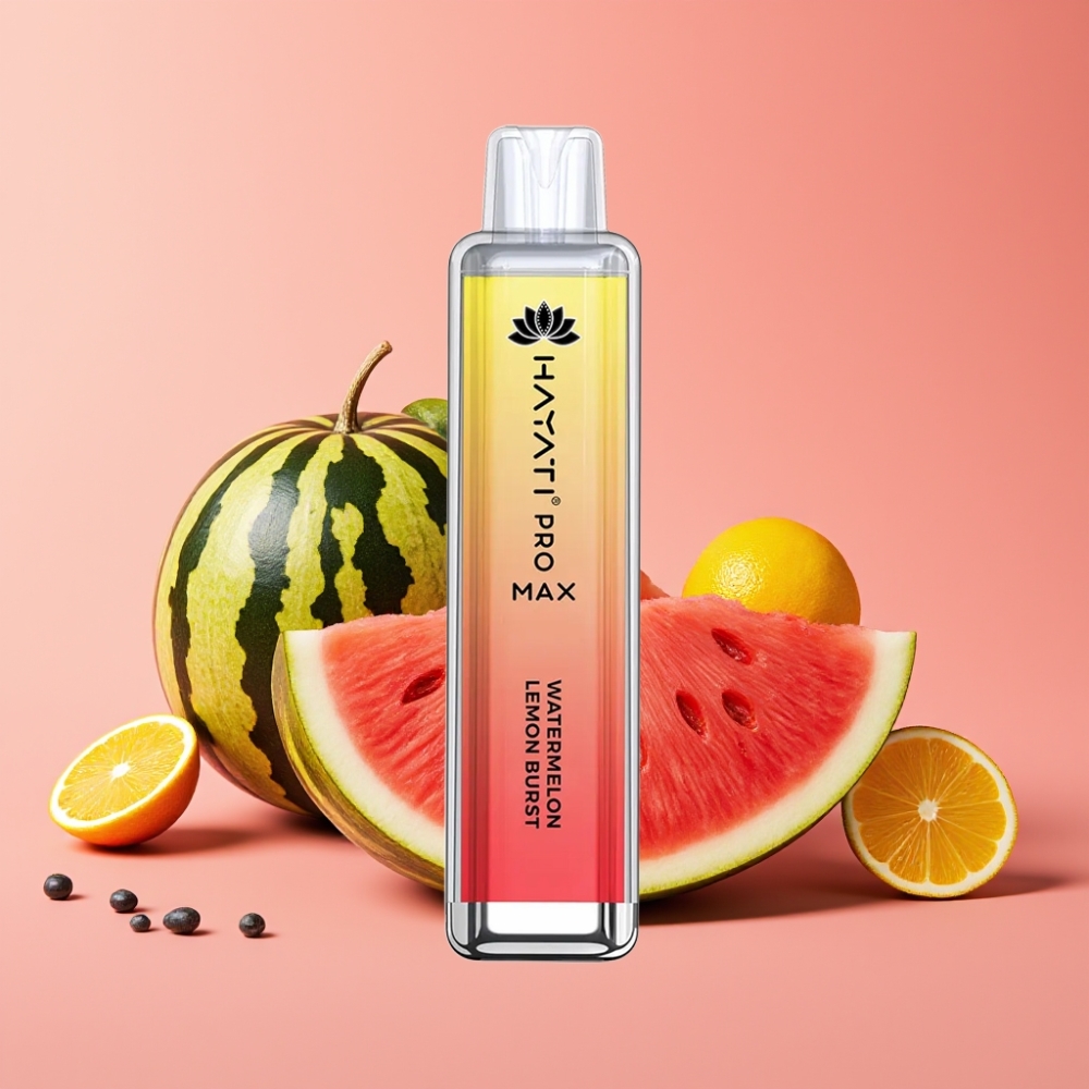 Hayati Pro Max 4000 Puffs Disposable Vape Vodnja Limonin Pršut, 1400mAh, 2ml/10ml, 2%/5% Nikotin, LED, Ovojnica