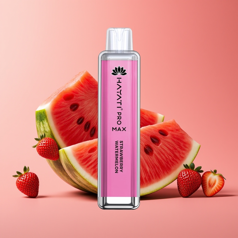 Hayati Pro Max 4000 Puffs Dual Coil Rechargeable Vape LED Strawberry Watermelon