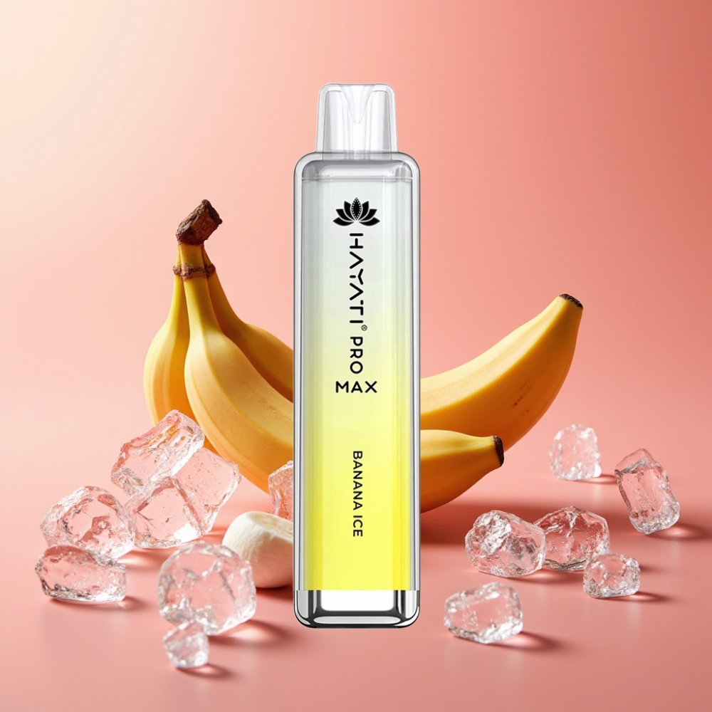 Hayati Pro Max 4000 Puffs Enkratni Vape Banana Ice 1400mAh Dual Coil LED