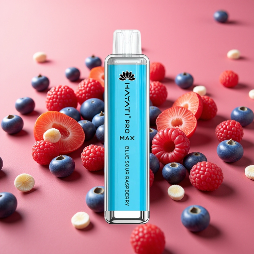 Hayati Pro Max 4000 Puffs Ponovno Polnjljiv E-Cigareti Modra Kisla Malina