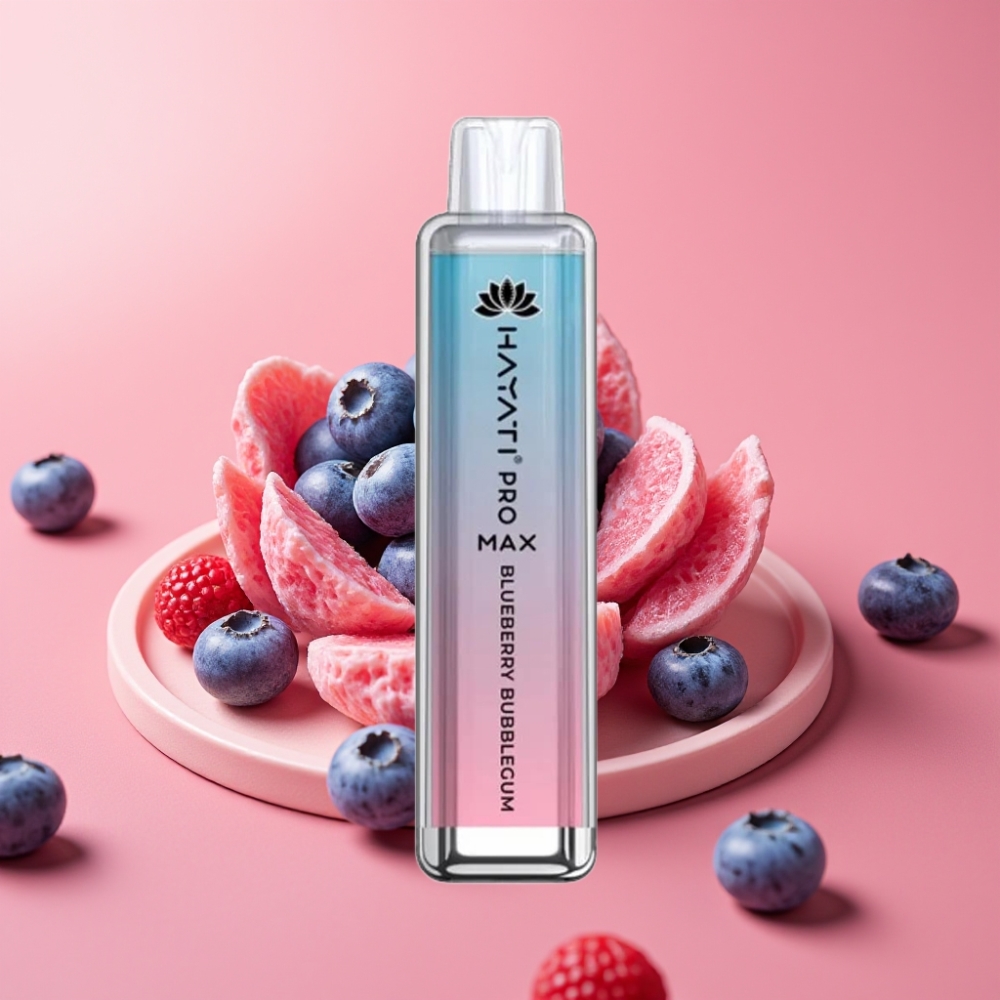 Hayati Pro Max 4000 Pufs Enkratna Vape Borovnični Bubblegum 1400mAh Dual Coil