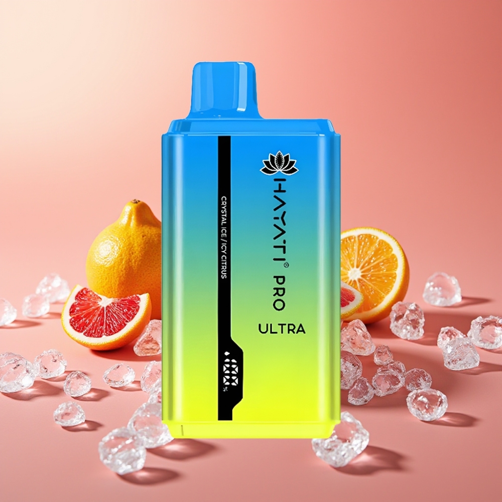 Hayati Pro Ultra 15000 Puffov Disposalni Vape Crystal Ice Icy Citrus 850mAh 2×12ml 2%