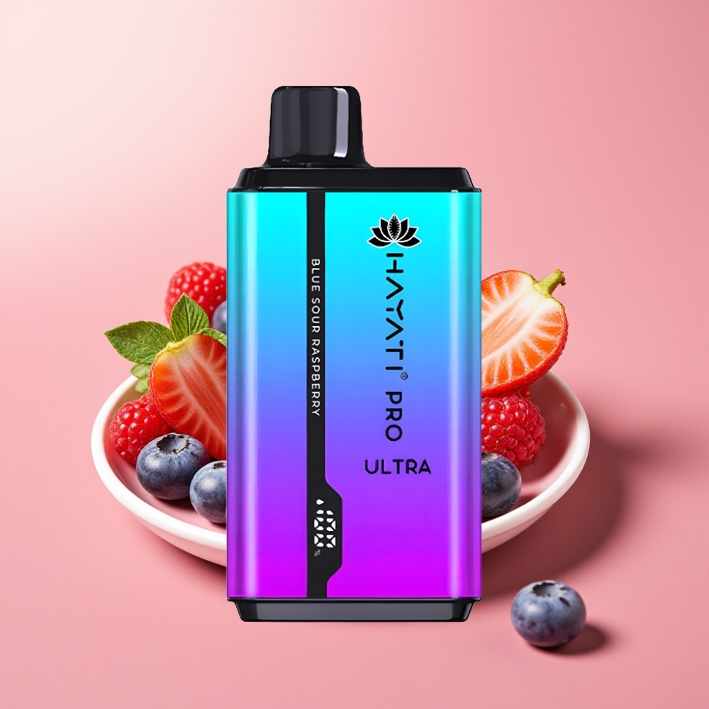 Hayati Pro Ultra 15000 Puffs Dimišljivi Vape Blueberny Straw' Menthol Borovnica Malina Menthol 2x12ml 2% 850mAh