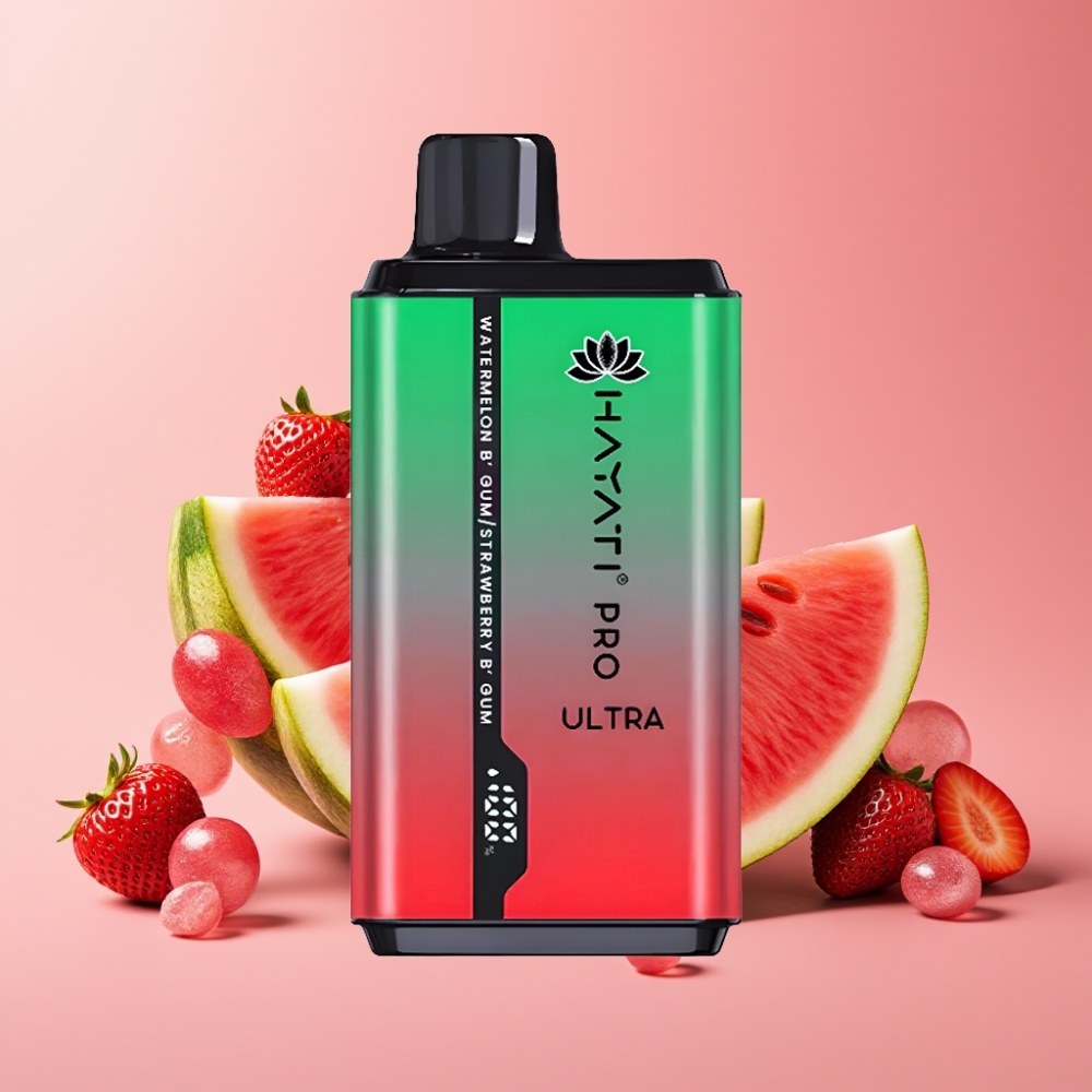 Hayati Pro Ultra 15000 Puffs Disposable Vape Lubenica Bubblegum Jagoda Bubblegum 850mAh 24ml 2% 49 Okusov
