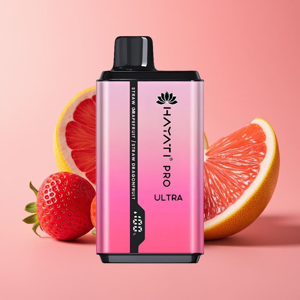 Hayati Pro Ultra 15000 Puffs E-Cigareta Jagoda Grepfrukt Jagoda Pitahaja 850mAh 24ml 2%