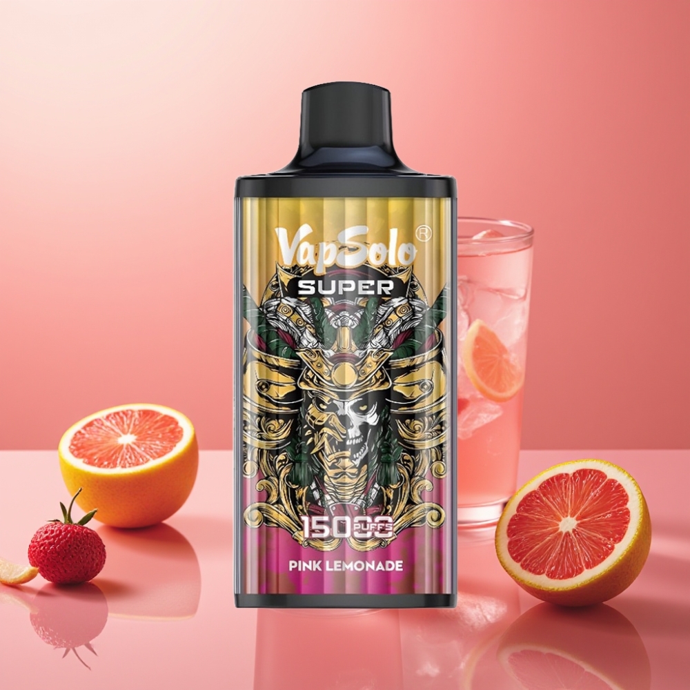Vapsolo Super 15000 Pufov Enkratna E-cigareta 40ml Super Pink Lemonade 850mAh Type-C