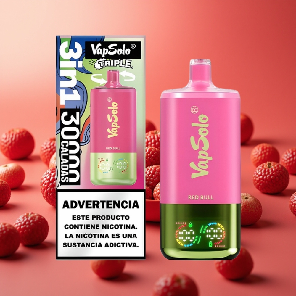 VapSolo Triple 30000 Puffs Disposable Vape Red Bull 40ml 20mg/50mg Type-C