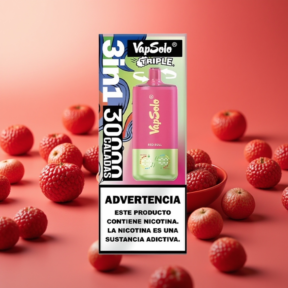 VapSolo Triple 30000 Puffs Disposable Vape Red Bull 40ml 20mg/50mg Type-C