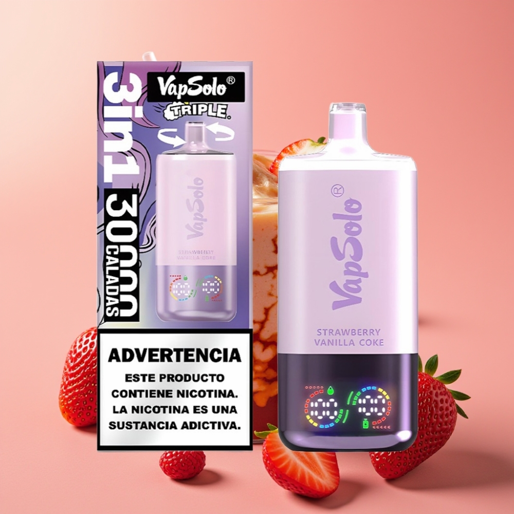 VapSolo Triple 30000 Puffs Japkana Vanilijeva Kola 40ml 20/50mg/ml Type-C