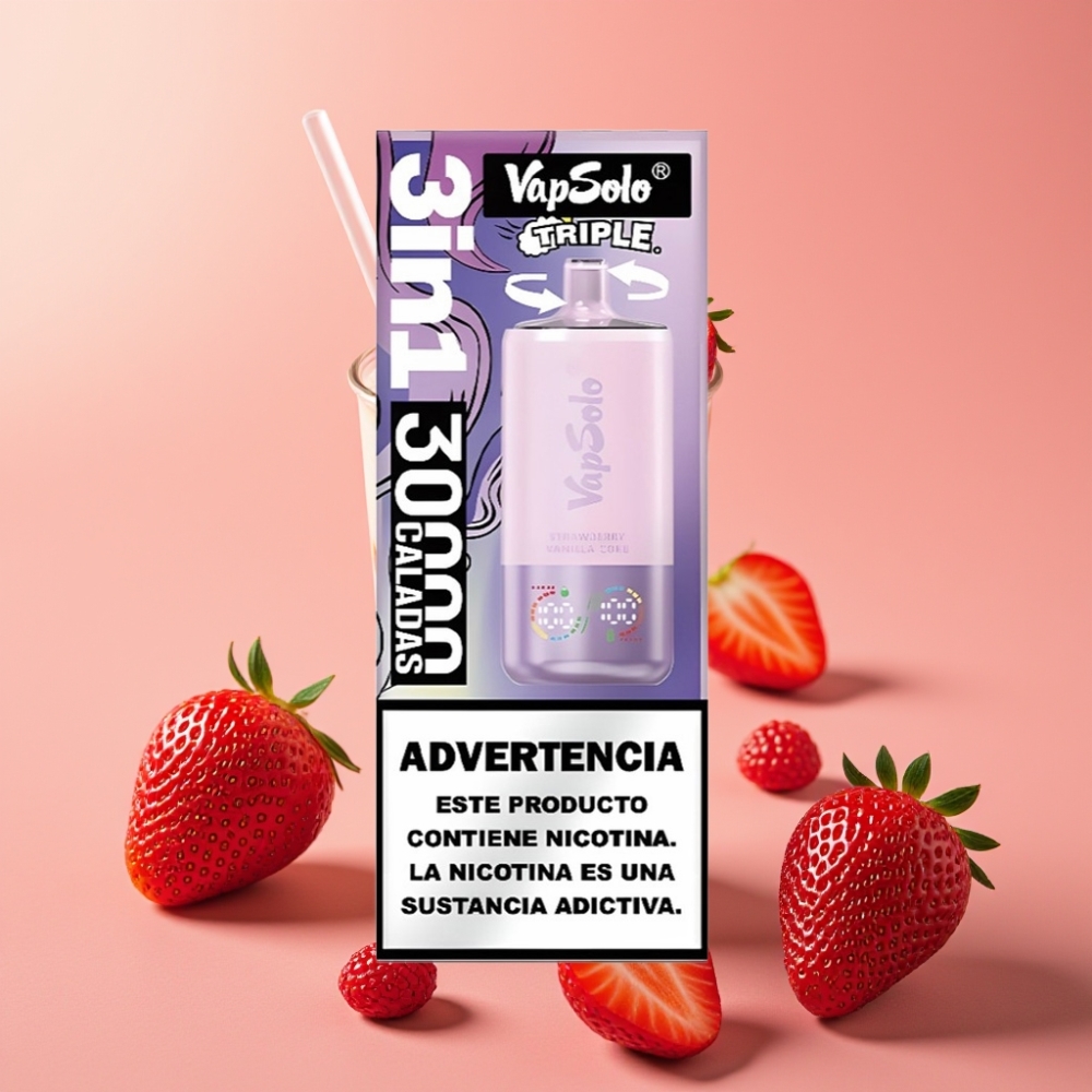 VapSolo Triple 30000 Puffs Japkana Vanilijeva Kola 40ml 20/50mg/ml Type-C