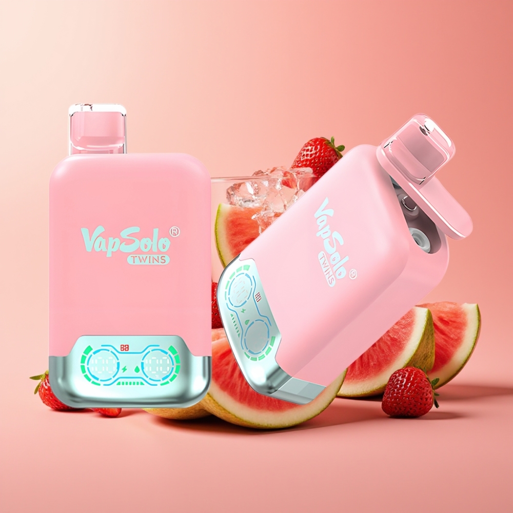 Vapsolo Twins 20000 Puffov E-Cigareta 40 ml z Okusom Jagodni Led & Mango Pečena Lubenica, Nikotin 20mg/ml ali 50mg/ml, Type-C