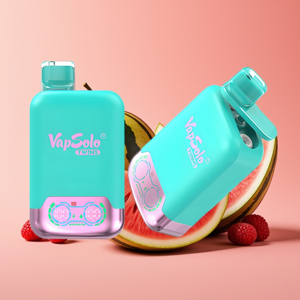 Vapsolo Twins 20000 Puffs Trojni Melon & Robidna Lubenica Enkratna E-cigareta 40 ml Tip-C