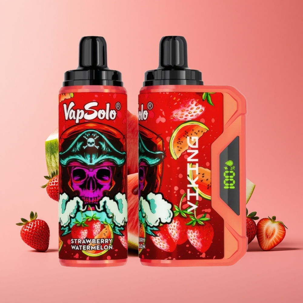VapSolo VIKING 12000 Pufov Disposable Vape Jagoda Lubenica 22ml Tip-C 20/50 mg/ml LED