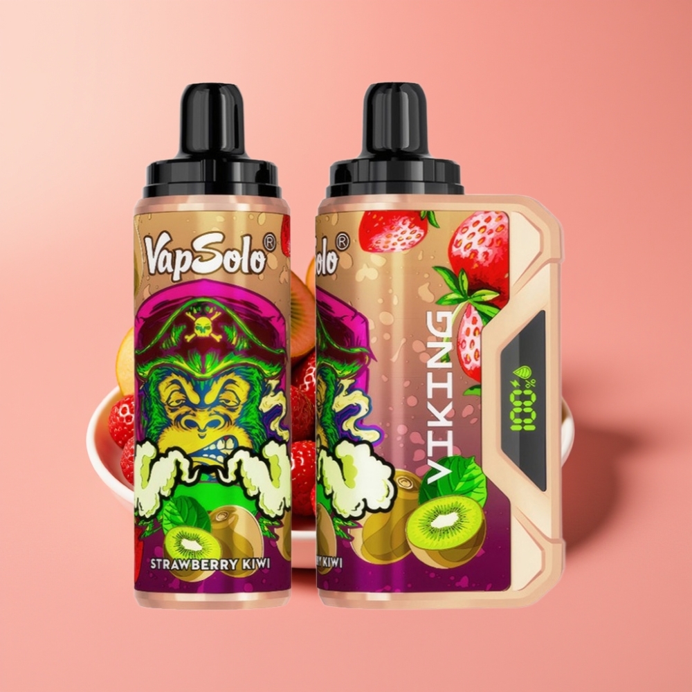 VapSolo VIKING 12000 Pufov Enkratna E-cigareta 22ml 20/50mg/ml Jagoda Kivi Type-C LED