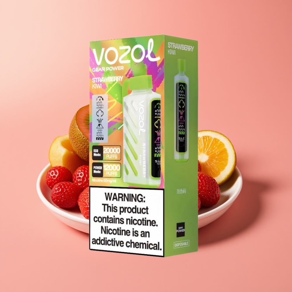 VOZOL Gear Power 20000 Puffov Enkratna Vape Jagoda Kivi S.i.L.C. Tech Dual Mesh Coil 20mL 5% Nikotin