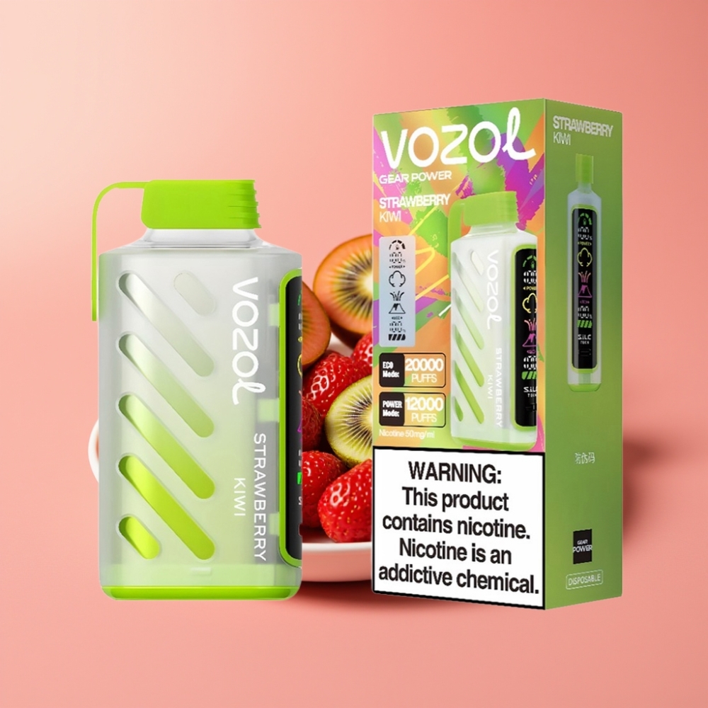 VOZOL Gear Power 20000 Puffov Enkratna Vape Jagoda Kivi S.i.L.C. Tech Dual Mesh Coil 20mL 5% Nikotin