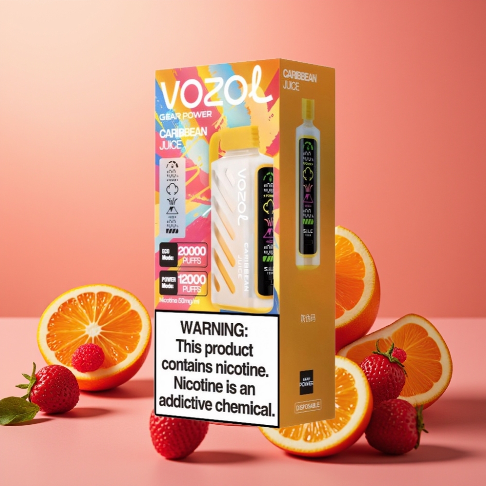 VOZOL Gear Power 20000 Puffs S.i.L.C. Tech Dual Mesh Coil 20mL Caribbean Juice