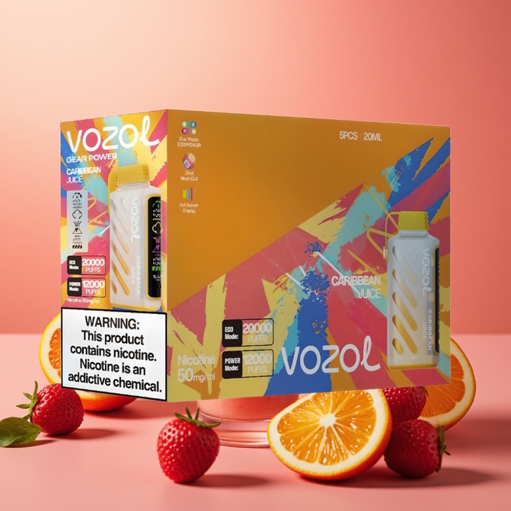 VOZOL Gear Power 20000 Puffs S.i.L.C. Tech Dual Mesh Coil 20mL Caribbean Juice